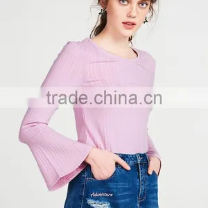 Popular Autumn Women Slim Pagoda Sleeve Blank Sweaters for Wholesale thumbnail-3