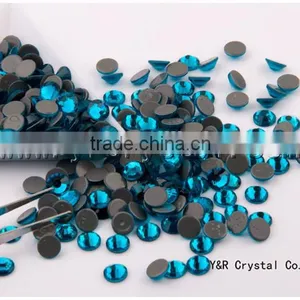 Blue Zircon Hot Fix Rhinestone 3,4,5,6mm Flatback Decor Nail Art thumbnail-1