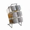 Six Glass Bottles Set With Sliver Wire Racks thumbnail-3