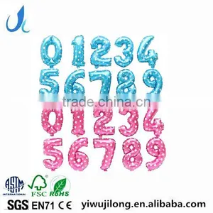 16 Inch Gold Silver Blue Pink Color Foil Number Balloons for Party Decoration thumbnail-1