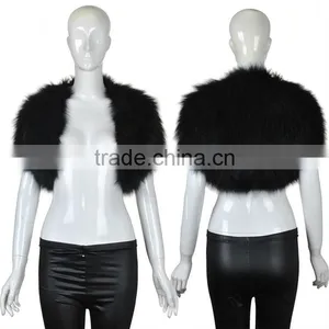 YR124 Tongxiang Fur Factory Fox Hand Knitted Fur Vest/Wholesale Fur Shrug With Elastic thumbnail-2