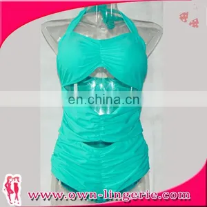 2015 New Hot Spandex Big Size Swimwear Bikini for Fat Woman thumbnail-3