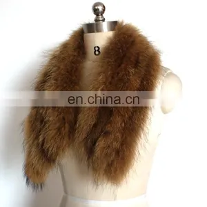 Natural Top Quality Color Real Raccoon Fur Collar for Jackets thumbnail-3