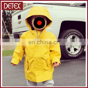 Wholesale Colorful Hooded Waterproof Polyester Rain Jacket thumbnail-1