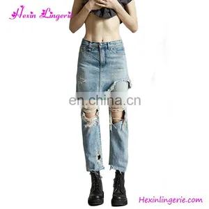 2017 Fashion High Elastic New Style Hole Pants Jeans For Ladies thumbnail-1