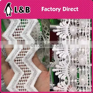 White Milk Silk Trims Embroidered Chemical Water Soluble Lace thumbnail-3