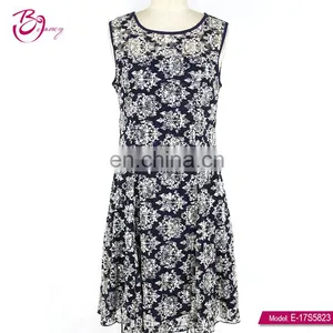 Casual Style Lace Sleeveless Round Neck Women 2017 Summer Dress thumbnail-3