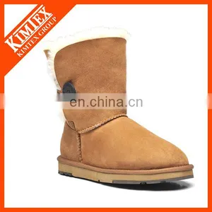 Brown Leather Boots With Artificial Wool Inside thumbnail-1