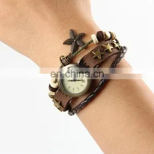 Wholesale Ladies Women Fashion Genuine Charm Lretro Genuine Leather Vintage Watch thumbnail-2