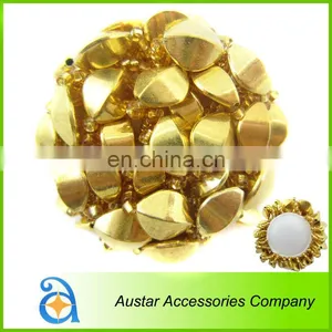 Wholesale Gold Handmade Beads Button for Lady Shoes thumbnail-1