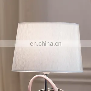 Japan Unique Ceramic Desk Lamp Hotel Bedside Cheap Custom Nordic Pink Nightstand Lamp With Logo thumbnail-2