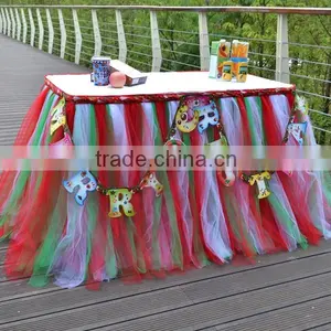 Customized Tutu Tableware Tulle Table Skirt Party Wedding Decorations China SD103 thumbnail-6