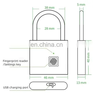Fingerprint Lock Keyless Waterproof Anti-Theft Smart Lock Fingerprint Padlock Zinc Alloy Intelligent Safety Electronic DoorLock thumbnail-4