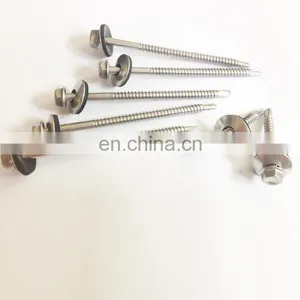DIN7504K SS410 Hex Flange Head Self Drilling Screw With EPDM+SS304 Washer thumbnail-1