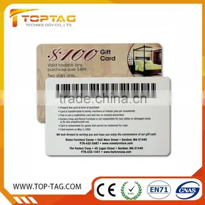 Gift Card With Barcode / RFID Gift Card With Barcode / Gift PVC Barcode Card thumbnail-1