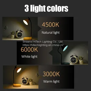 LED Table Lamp USB Charging Stepless Dimming 3 Light Colors Student Reading For Home Bedroom Bedside Light Bendable Desk Lamps thumbnail-3