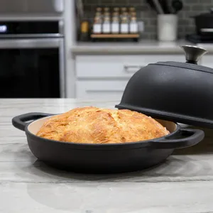 Enameled Cast Iron Dutch Oven for Sourdough Bread Baking 10 Inch Enamel Thick Coated Cookware Set Non Stick for Cooking thumbnail-4