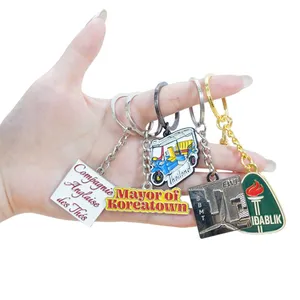 Personalized Cute Metal Custom Gift Colored Keychain Different Shaped Metal Alloy Key Chains Wholesale thumbnail-1