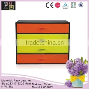 China Supplier Household Faux Leather Makeup Cabinet Case thumbnail-3