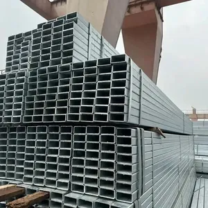15mm 20mm 40mm 50mm 80mm 100mm Hot Dipped Galvanized Steel Square Pipe / Rectangular Steel Tube / Steel Hollow Section Pipe thumbnail-2