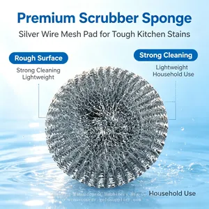 Hot‑Selling Galvanized Steel Wire Ball Round Mesh Metal Scourer for Daily Kitchen Washing Bulk thumbnail-4