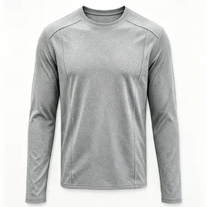 Men's Tight Long-sleeved T-shirt With Round Neck for Fitness Training thumbnail-1