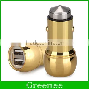 Stainless Steel Safe Hammer Dual 2.4A USB Car Charger for IPhone 6S and Mobile Phone thumbnail-1
