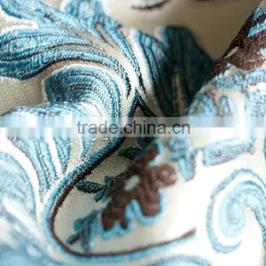 Blue Jacquard Sofa Fabric Recycled Polyester Fabric thumbnail-1