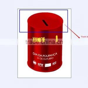 Dongguan Wholesale Round Money Coin Bank Tin Box Coin Bank thumbnail-1