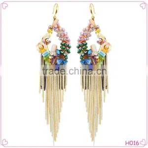 Fashion Jewelry Long Chain Fashion Tassel Bridal Earrings thumbnail-1