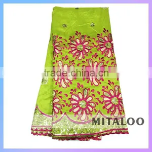 Mitaloo 2015 New Stock Nigerian George Lace With Sequins And Embroidery In Apparel MGP0036 thumbnail-5