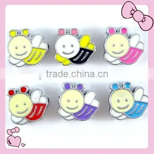 Bees Cartoon Enamel Slide Charm 8mm Inner Width Wholesale thumbnail-1