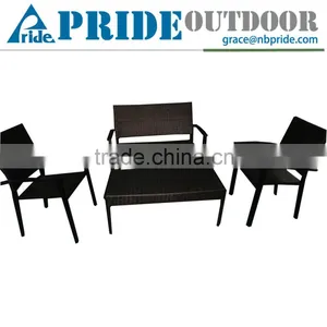 4PCS/SET Coffee Shop Tables And Chairs Wicker Vintage Outdoor Rattan Dining Table And Chair Quality Choice thumbnail-1