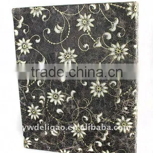 Glitter Printed Flocking Cloth Wrapping Ring Binder Desktop File Folder for Office Stationery Cardboard A4 or FC Size thumbnail-1