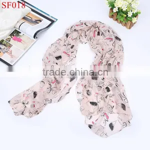 SF019 Fashion Urban Lady Silk Scarves Shiny Color With High-heeled Shoes Lip Lipstick thumbnail-6