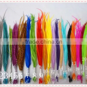 Colorful Hot Sale Cheap Real Rooster Hair Feather Extensions thumbnail-1