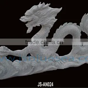 White Natural Stone Chinese Dragon Garden Statue thumbnail-1