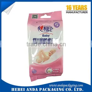 Wet Wipes Packaging Materials/plastic Wrap Film for Wet Wipes /tissue Bags With Tear Notch/baby Diaper Packaging Bag thumbnail-1