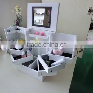 Luxury White Color Varnished Lacquer Handmade Ratation Difference Levels House and Home Furnishing Gift Box Jewelry Saving Box thumbnail-1