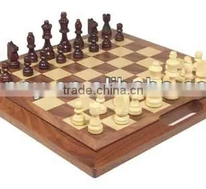 Standard UK Style Portable Natural Ebony And Maple Wood Giant Outdoor Chess Set thumbnail-1