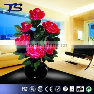2017 New Design LED Color Change Big Power Fiber Optic Flowers -Red Penoy With Color Change Funtion for Home Decorative thumbnail-2