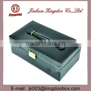 Jinhua Supplier Large Rectangular Wooden MDF PU Leather Watch Box With Mirror thumbnail-1