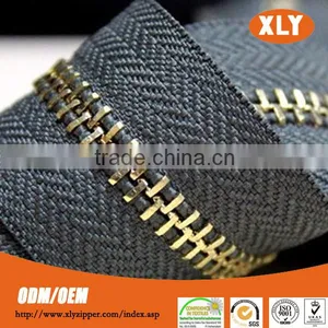 Manufacture Zipper Wholesale Fancy Design Custom Gold Metal Zipper thumbnail-6