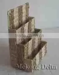 Woven Rattan and Seagrass Magazine Basket thumbnail-1