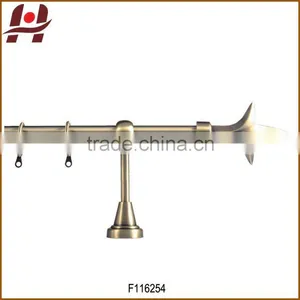 F116254 Metal Iron Aluminium Stainless Steel Brass Plated Plain Twisted Extensible Telescopic Window Curtain Poles Rods Pipes thumbnail-1