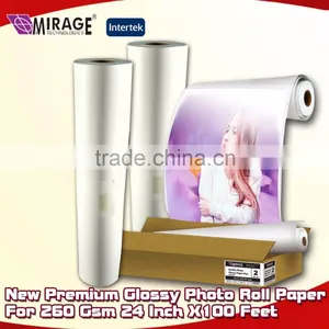 New Premium Glossy Photo Roll Paper For 260 Gsm 24 Inch X100 Feet thumbnail-1