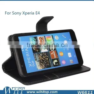 China Supplier Flip Wallet Cover Genuine Leather Phone Case for Sony Xperia E4 thumbnail-1