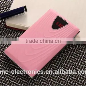 Creative Wave Shape Design Custom Laser Engraving Logo ABS Plastic Material LED Flash Lighting 20000mAh Power Bank Charger thumbnail-1