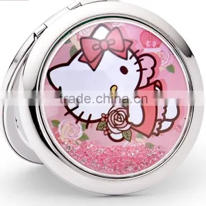 Oval Metal Silver Compact Mirror Jewelly Zinc Alloy Sticker Pocket Mirror thumbnail-1