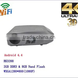 Built-in Wi-Fi, 1500 Lumens DLP Home Theater 3D Smart Portable Projector Supports WXGA 1280x800p thumbnail-1